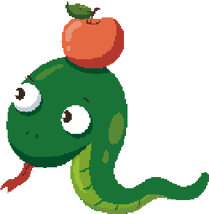 Worm with apple